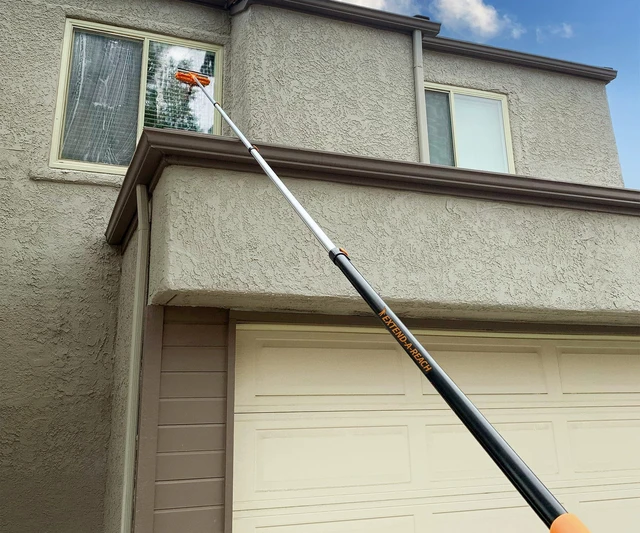 Alt view image 5 of 6 - 5-30 ft Long Telescoping Extension Pole, Multi-Purpose Extended Pole | Universal Twist-on Metal Tip // Lightweight and Sturdy // Best Telescoping Tool for Painting, Dusting and Window Cleaning
