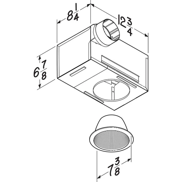 Alt view image 5 of 6 - 744 Recessed Light Ventilation Fan, 70 CFM, 1.5 Sones, White