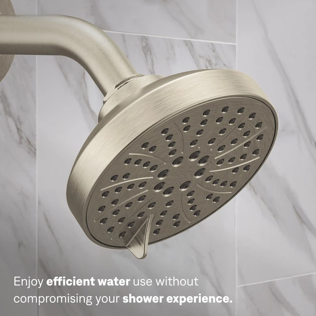 Alt view image 4 of 7 - Genta LX Brushed Nickel Pressure Balancing Eco-Performance Modern Shower Trim Including Showerhead, Shower Handle, and Tub Spout (Posi-Temp Valve Required), T2473EPBN