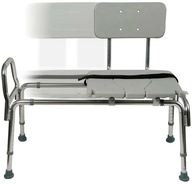 Main image of Tub Transfer Bench and Shower Chair with Non Slip Aluminum Body, FSA Eligible, Adjustable Seat Height and Cut Out Access, Holds Weight up to 400 Lbs, Bath and Shower Safety, Transfer Bench