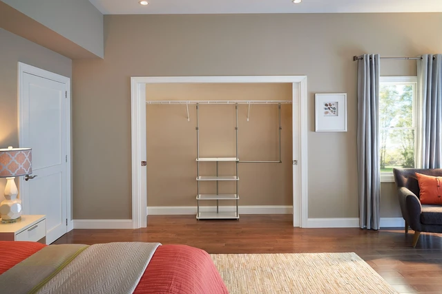 Alt view image 3 of 6 - Closet Accessory, Add Adjustable Storage Space, 4 Shelves, Double Hang Rod, Tool Free, Add On Unit, White