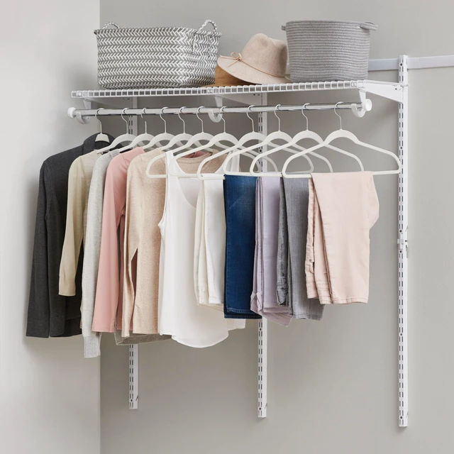 Main image of Configurations Custom Closet Kit, 2-4 Ft. Adjustable Metal Wire Shelving, White Finish, Expandable Organization System, Hardware Included, for Home Closet/Pantry/Laundry/Mudroom