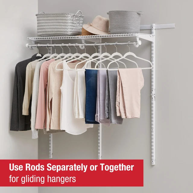 Alt view image 4 of 6 - Configurations Custom Closet Kit, 2-4 Ft. Adjustable Metal Wire Shelving, White Finish, Expandable Organization System, Hardware Included, for Home Closet/Pantry/Laundry/Mudroom
