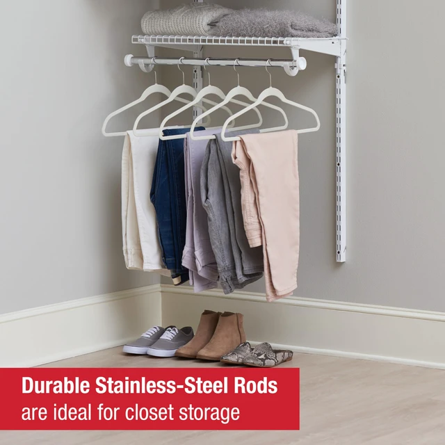 Alt view image 5 of 6 - Configurations Custom Closet Kit, 2-4 Ft. Adjustable Metal Wire Shelving, White Finish, Expandable Organization System, Hardware Included, for Home Closet/Pantry/Laundry/Mudroom