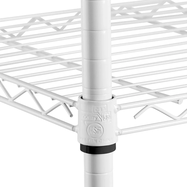 Alt view image 4 of 7 - 5-Tier Heavy Duty Adjustable Shelving Unit, 250-lb Per Shelf NSF Certified Metal Storage Rack, White Wire Shelf for Laundry Kitchen Pantry, 24 x 18 x 72 in