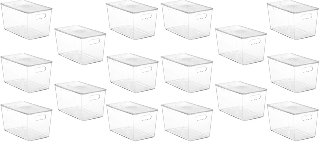 Main image of 16 Pack Clear Stackable Storage Bins with Lids, XLarge