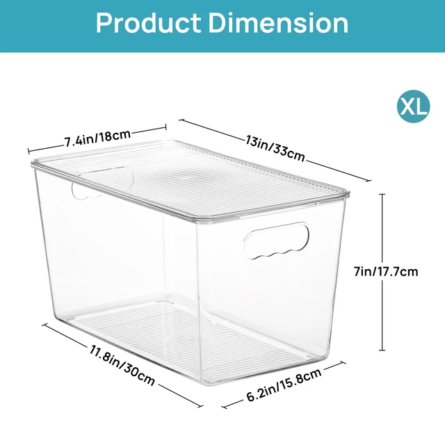 Alt view image 2 of 7 - 16 Pack Clear Stackable Storage Bins with Lids, XLarge