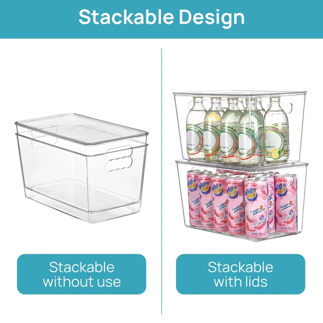 Alt view image 3 of 7 - 16 Pack Clear Stackable Storage Bins with Lids, XLarge
