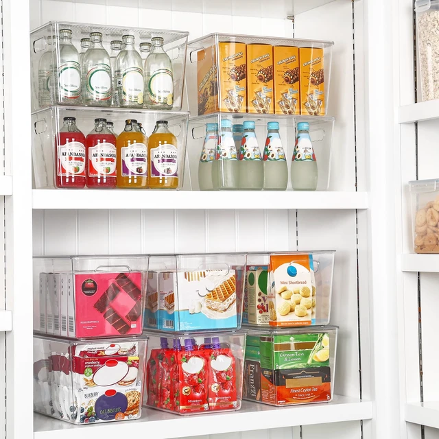 Alt view image 4 of 7 - 16 Pack Clear Stackable Storage Bins with Lids, XLarge