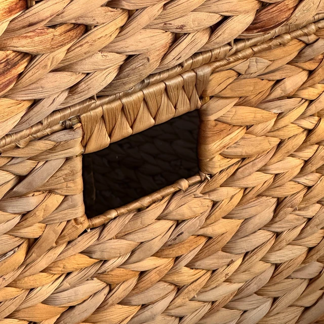 Alt view image 3 of 7 - 4 Decorative Hand-Woven Water Hyacinth Wicker Storage Basket, 16x11x11 Ideal for Shelving Units