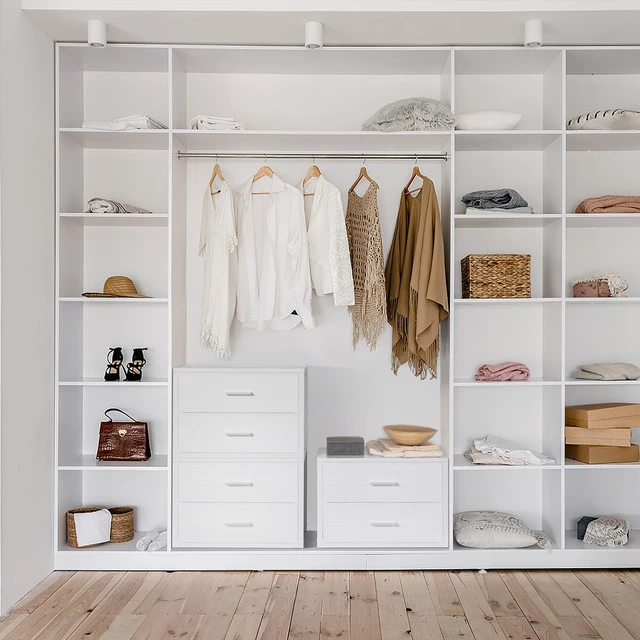 Alt view image 2 of 7 - Stackable Storage Drawers Closet Organizers and Storage Fabric White 2 Drawer Dresser for Bedroom 2 Packs Modern