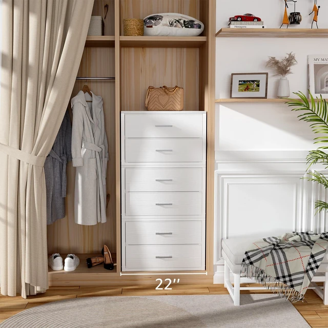 Alt view image 7 of 7 - Stackable Storage Drawers Closet Organizers and Storage Fabric White 2 Drawer Dresser for Bedroom 2 Packs Modern