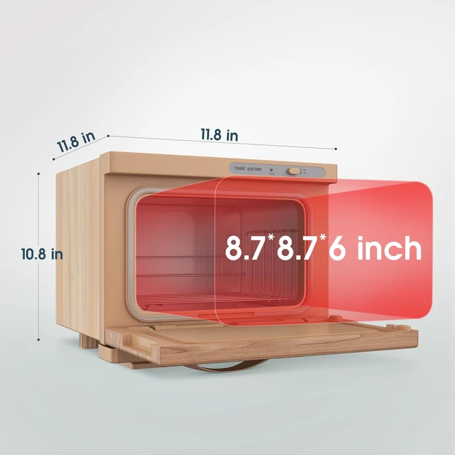Alt view image 6 of 7 - Towel Warmer Cabinet, 8L Hot Spa Small Towel Warmer Heating Use for Facial Spa, Hair Beauty, Salon Equipment and Home - Wood-like