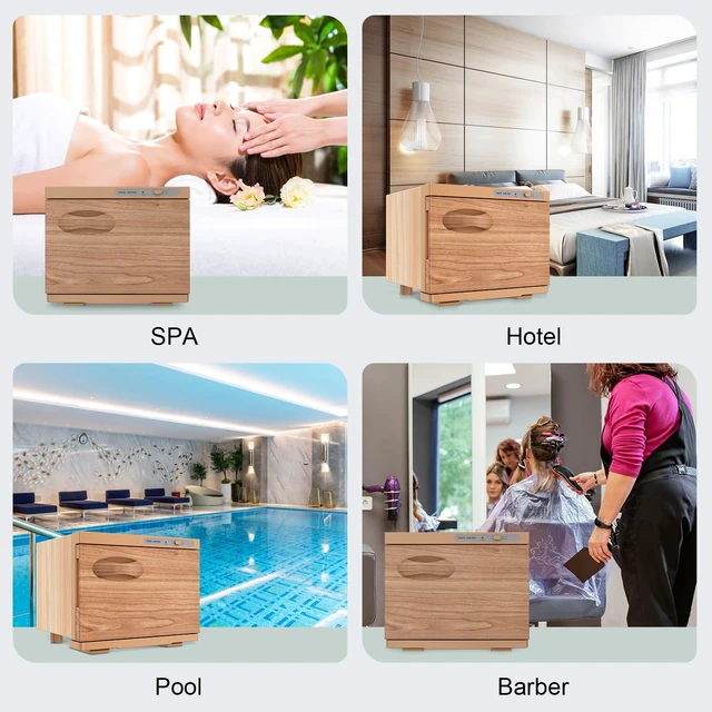 Alt view image 7 of 7 - Towel Warmer Cabinet, 8L Hot Spa Small Towel Warmer Heating Use for Facial Spa, Hair Beauty, Salon Equipment and Home - Wood-like