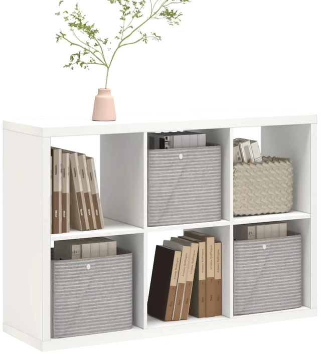 Main image of 6 Cube Storage Organizer Shelf, White, 11inch | 2026 Wooden Thick Frame, Anti-Tipping Kits, Reversible Open Back Bookcase, Horizontal and Vertical Dual-use