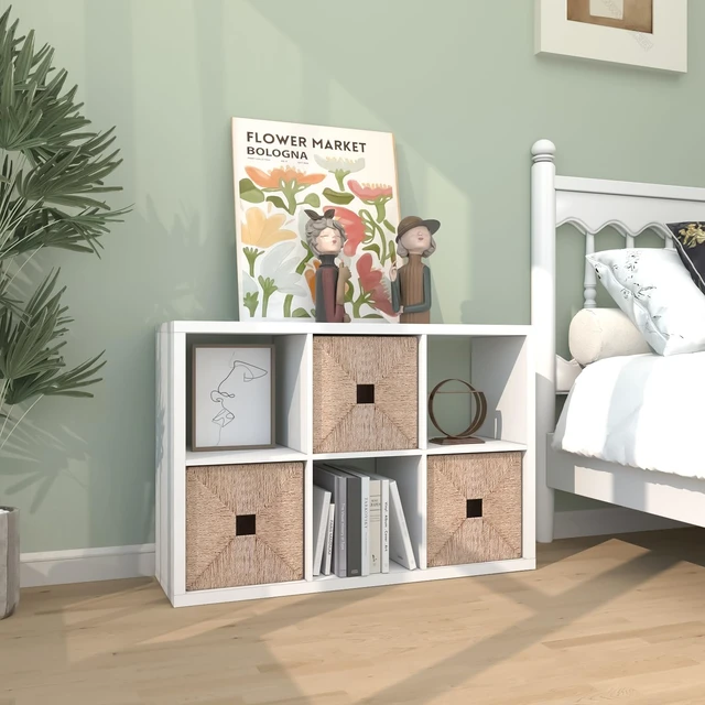 Alt view image 2 of 7 - 6 Cube Storage Organizer Shelf, White, 11inch | 2026 Wooden Thick Frame, Anti-Tipping Kits, Reversible Open Back Bookcase, Horizontal and Vertical Dual-use