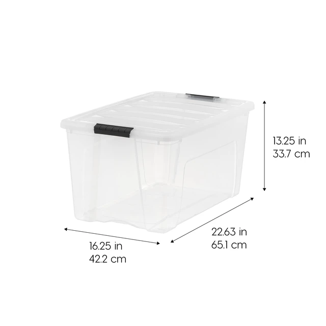 Alt view image 2 of 7 - 6-Pack 72 Quart Storage Bins with Lids, Clear | Transparent design makes contents easy to find. Perfect for moving, blankets, clothing, and garage storage. Nestable design