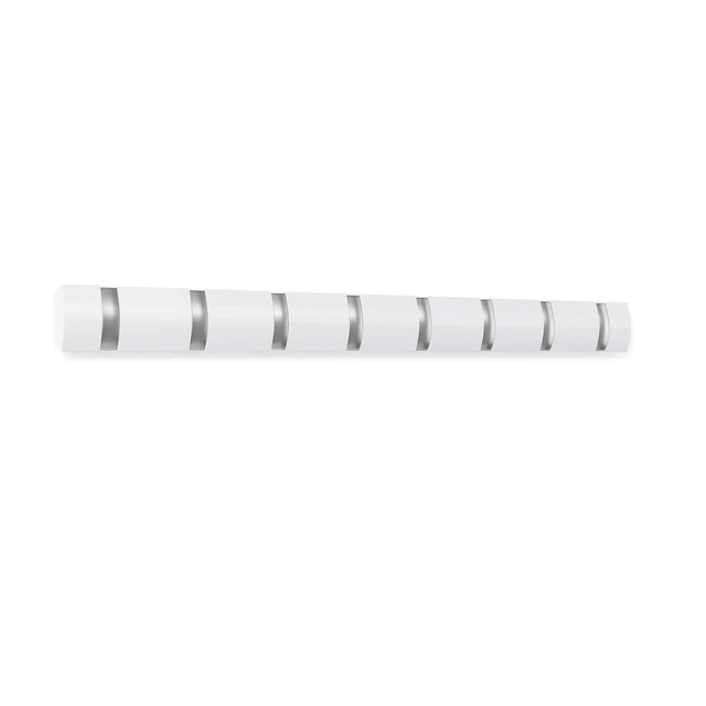 Alt view image 7 of 7 - Flip Coat Rack, Wall Mount 8-Hook, Space Saving, White | Real wood and steel build, retractable hooks fold flat, holds coats bags and scarves, easy install