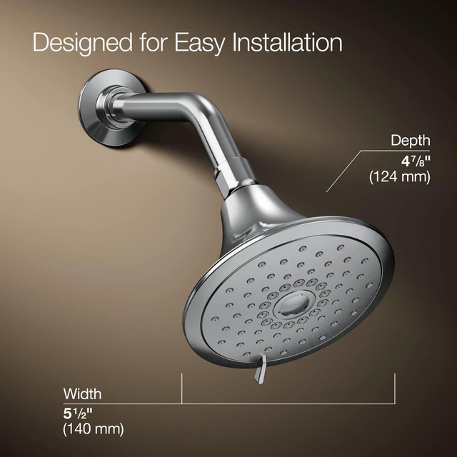 Alt view image 3 of 7 - 22169-G-CP Forté® Three-function showerhead, 1.75 GPM, Full Coverage, Pulsating Massage, Silk Spray, Corrosion Resistant, Polished Chrome