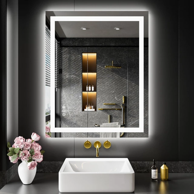 Main image of 20"X28" LED Bathroom Mirror with Lights, UL Listed | Anti-Fog, Dimmable, 3 Color Temperature, Backlit + Front Lit, Memory Function, Tempered Glass
