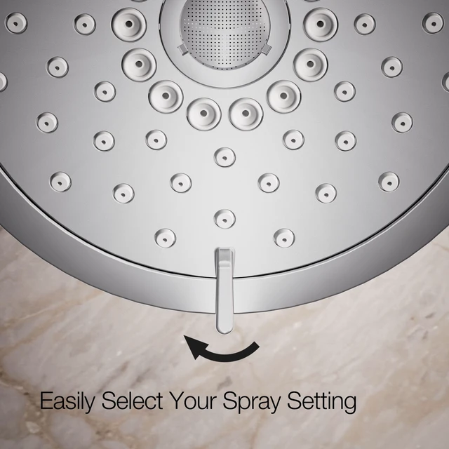 Alt view image 6 of 7 - 22169-G-CP Forté® Three-function showerhead, 1.75 GPM, Full Coverage, Pulsating Massage, Silk Spray, Corrosion Resistant, Polished Chrome