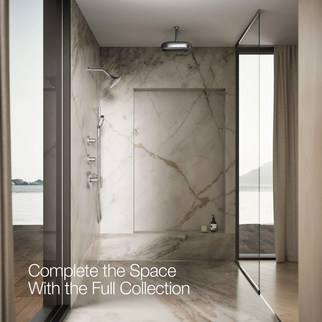 Alt view image 7 of 7 - 22169-G-CP Forté® Three-function showerhead, 1.75 GPM, Full Coverage, Pulsating Massage, Silk Spray, Corrosion Resistant, Polished Chrome