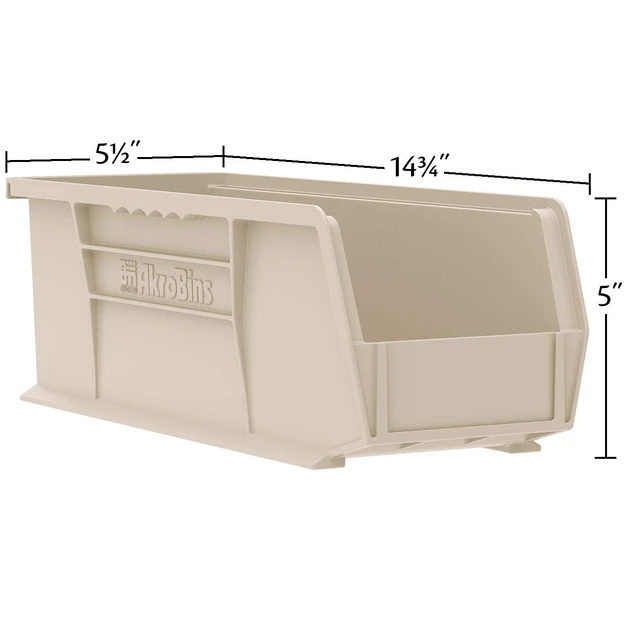 Alt view image 2 of 7 - 12 Pack AkroBins Plastic Storage Bins, Space-Saving Stackable Organizers for Garage, Classroom and Warehouse Organization, Blue