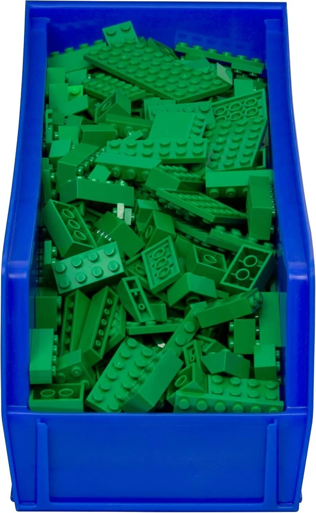 Alt view image 3 of 7 - 12 Pack AkroBins Plastic Storage Bins, Space-Saving Stackable Organizers for Garage, Classroom and Warehouse Organization, Blue