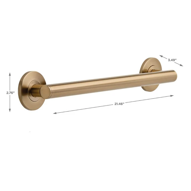 Alt view image 2 of 4 - Contemporary (1-Pack) 18" Shower Grab Bar Seniors ADA Compliant Champagne Bronze 450 lb Capacity Bathroom Safety Handle for Shower, Bathtub | Wall Mounted Balance Assist, Grip Bar 41818-CZ