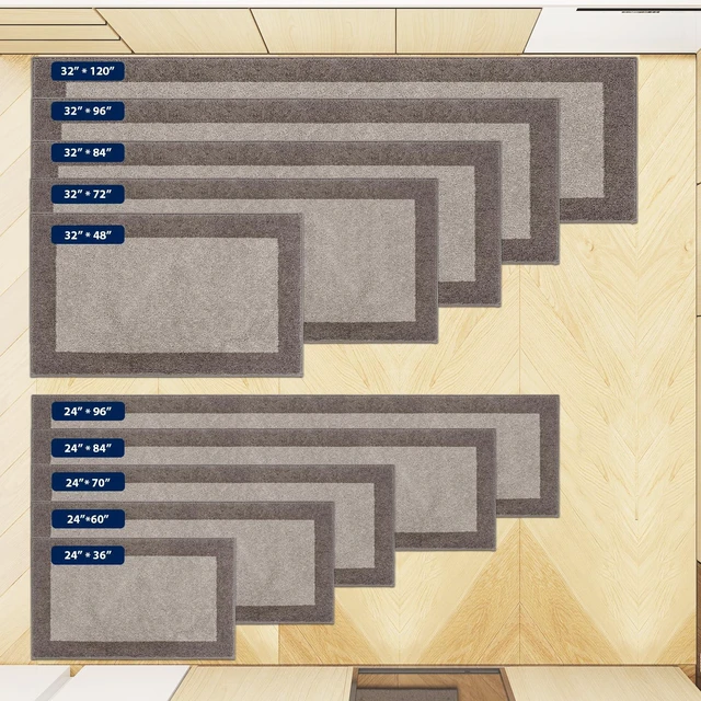 Alt view image 4 of 7 - Runner Rug 24" x 96" for Kitchen, Floor, Hallway, Roll Packing | Non Slip, Machine Washable, Dirt trapping, Absorbent, Quick Drying, for Entryway, Bedroom, Bathroom, Door