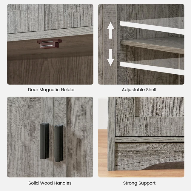 Alt view image 7 of 7 - Bathroom Storage Cabinet with 2 Drawers, Small Kitchen Pantry Cabinet