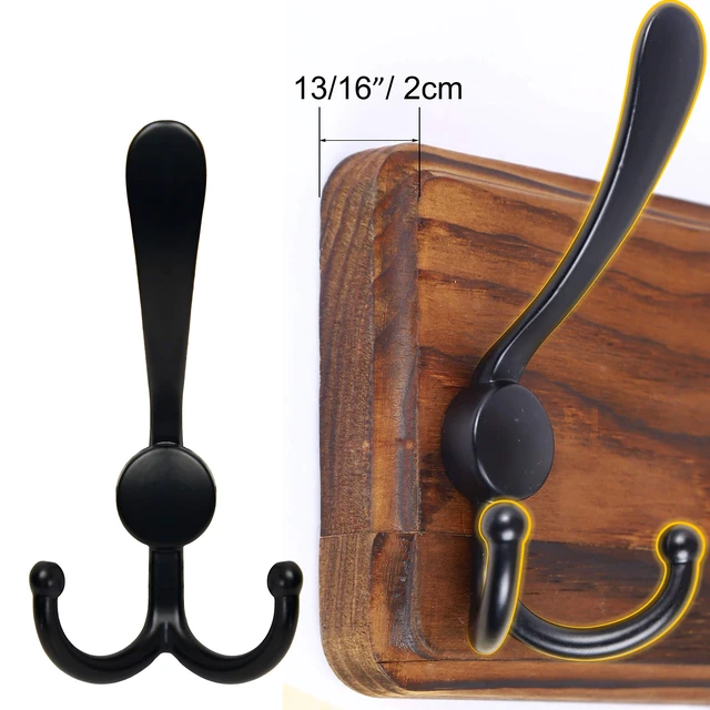 Alt view image 7 of 7 - Rustic Coat Rack Wall Mount, 10 Hooks, 38.6'' Long, Brown, Pack of 2 | Rustic finish, 100 lb capacity, entryway bedroom mudroom, wall mount, 16" stud spacing, hardware included, rustproof hooks