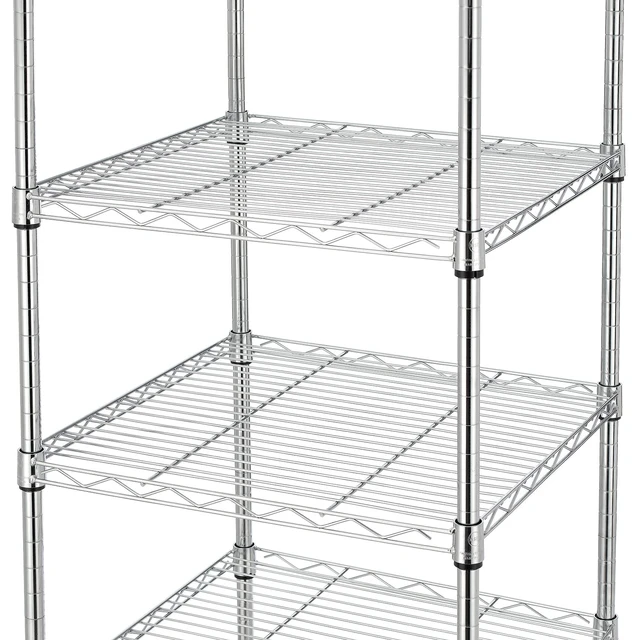 Alt view image 6 of 6 - Heavy Duty 5 Tier Wire Shelving Unit, 18x18x59-inches 5 Shelves Storage Rack, Metal Shelving with Thicken Steel Tube, NSF Certified, Chrome