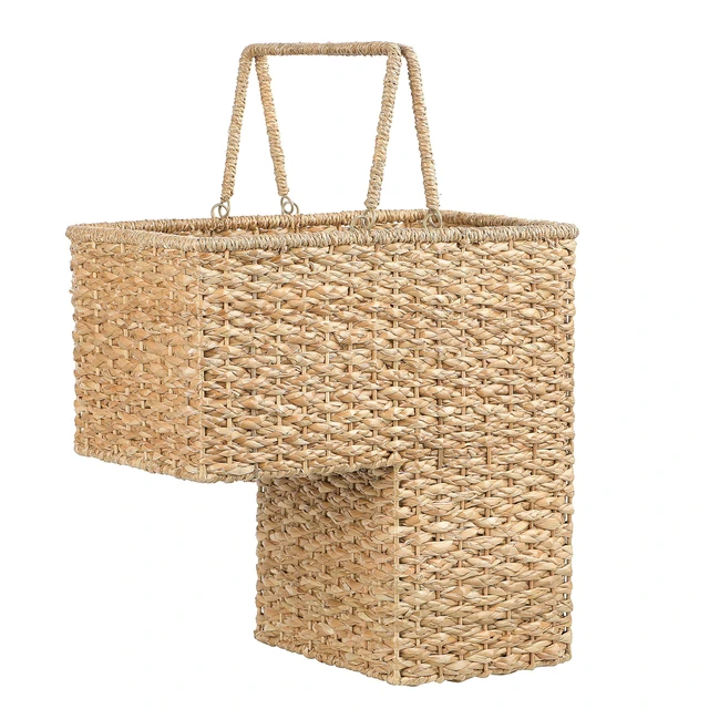 Main image of Woven Bankuan Rope Stair Basket with Handles, Natural