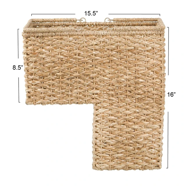 Alt view image 2 of 7 - Woven Bankuan Rope Stair Basket with Handles, Natural