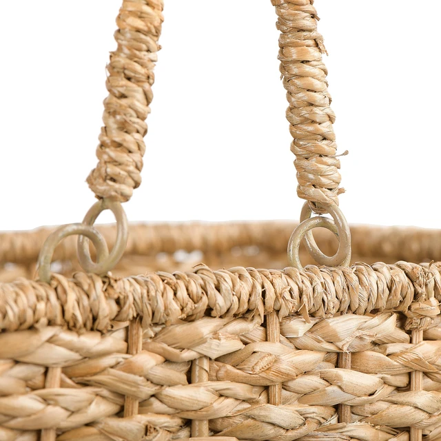 Alt view image 4 of 7 - Woven Bankuan Rope Stair Basket with Handles, Natural