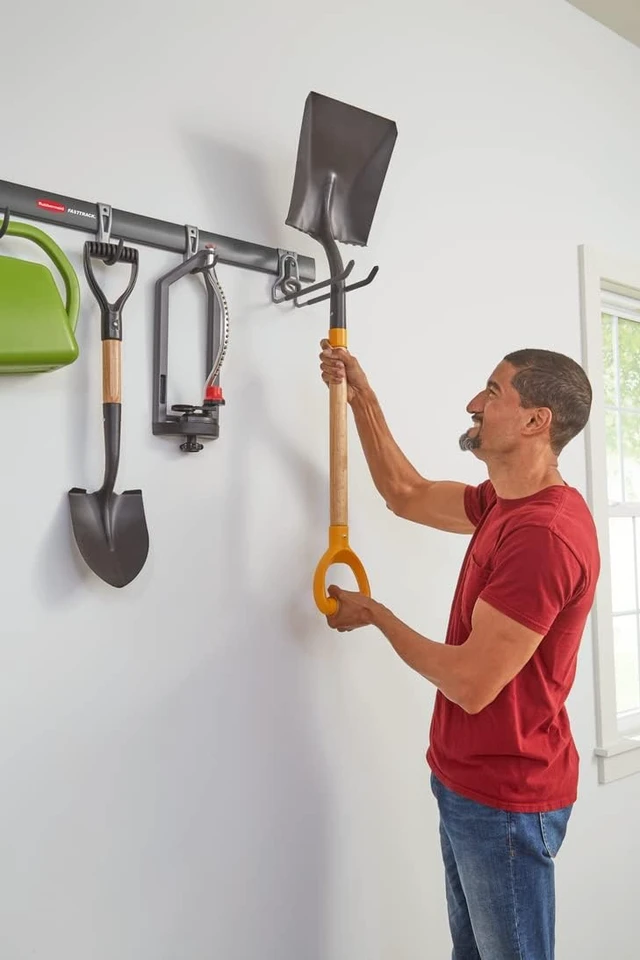 Alt view image 7 of 7 - FastTrack Garage Storage Utility Hooks 5 Piece Black All in One Rail Hook Kit and Tool Organizer Heavy Duty for Home/Garage/Shed/Garden