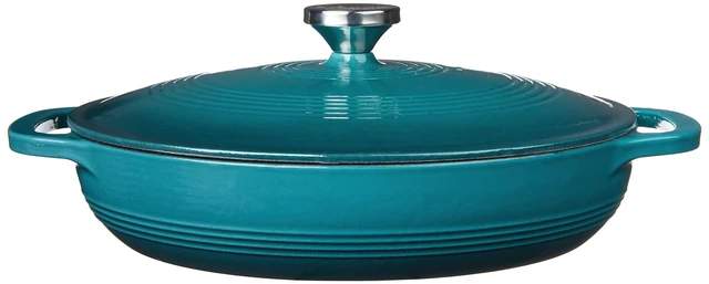 Alt view image 2 of 3 - Essential Enamel Cast Iron Braiser, 3.6 Quart, Lagoon | Refrigerator- & Oven-Safe up to 500°F, Induction-Safe, Heat-Retaining, Non-Toxic Enamel Braiser Cookware
