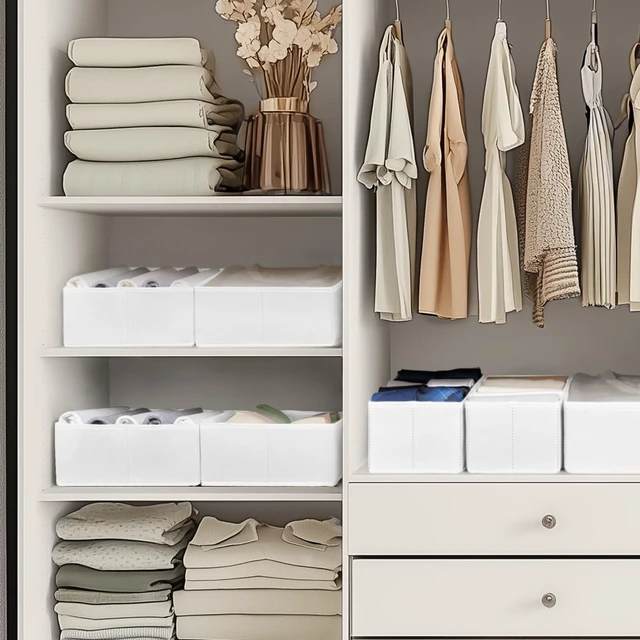 Alt view image 7 of 7 - Drawer Organizer Clothes, 21 Pack Dresser Organizer for Baby Clothes, Underwear, Sock- Foldable Closet Organization and Storage Dividers Bins for Nursery, Bedroom (White)