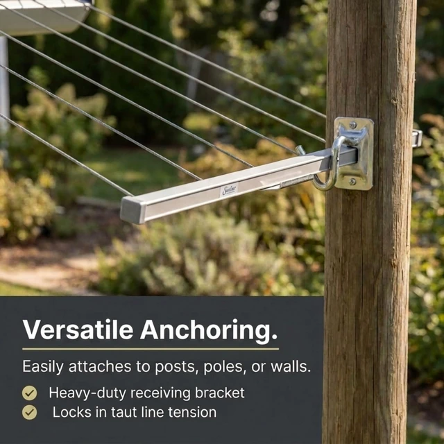 Alt view image 5 of 6 - Steel and Aluminum 5Line Retractable WallMounted Dryer Slim SpaceSaving Laundry Rack, White Finish