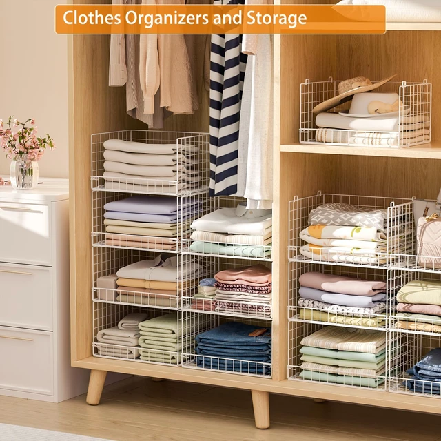 Alt view image 7 of 7 - 7-Tier Stackable Closet Organizers and Storage Shelves, Foldable Closet Shelf Organizer System, Stackable Storage Bins Drawers for Closet Organizer System, WhitePatent No. 30022416