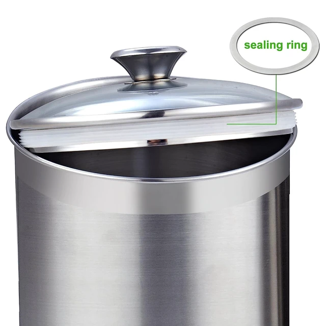 Alt view image 7 of 7 - Airtight Kitchen Canister Set for Coffee, Flour & Sugar Storage Stainless Steel Food Storage Containers with Glass Lid Pantry Organization Jars, 4 Pack
