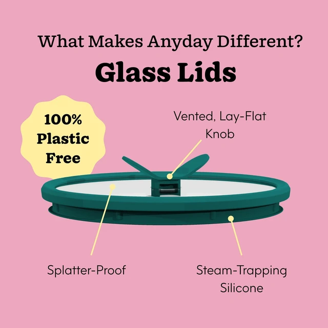 Alt view image 3 of 7 - 4-Piece Medium Glass Food Storage with Lids (Clear Kale) | Plastic-Free Meal Prep, Microwave Cookware, Stackable Airtight Storage Container, Vented Lid for Microwave-Safe Reheating