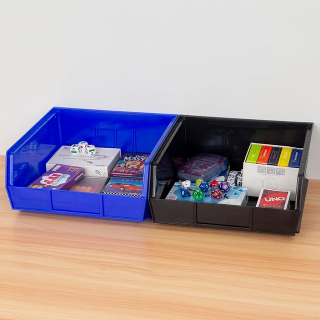 Alt view image 2 of 7 - 30235 AkroBins Plastic Storage Bins, 11"x11"x5", Blue, 6-Pack | Space-Saving Stackable Bins for Garage, Pantry, Craft Organization