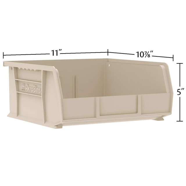 Alt view image 3 of 7 - 30235 AkroBins Plastic Storage Bins, 11"x11"x5", Blue, 6-Pack | Space-Saving Stackable Bins for Garage, Pantry, Craft Organization