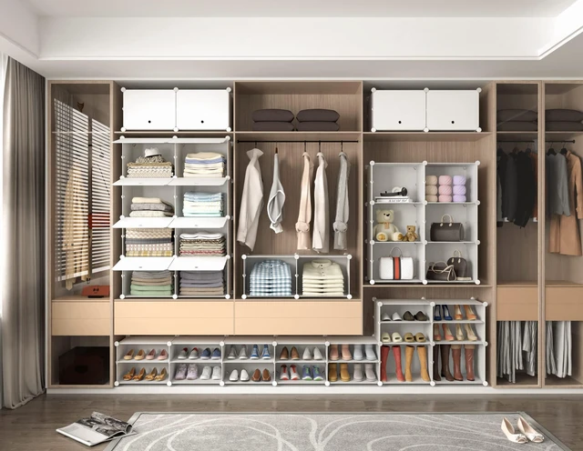 Alt view image 6 of 7 - Shoe Rack Organizer 32 Pair Modular Shoe Storage Cabinet for Closet | PP Plastic, Sturdy Steel Frame, Waterproof, Dustproof, Easy Clean, Shoe Shelves for Closet Garage Hallway Bedroom Entryway