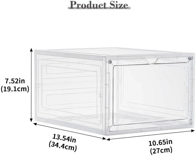 Alt view image 6 of 7 - 6 Pack Storage Bins with Lids, 19 Qt Stackable Clear Storage Box | Stackable, Clear Acrylic Magnetic Door, Purse Organizer, Plastic Display Case, Organizer Box for Home Office Organizing
