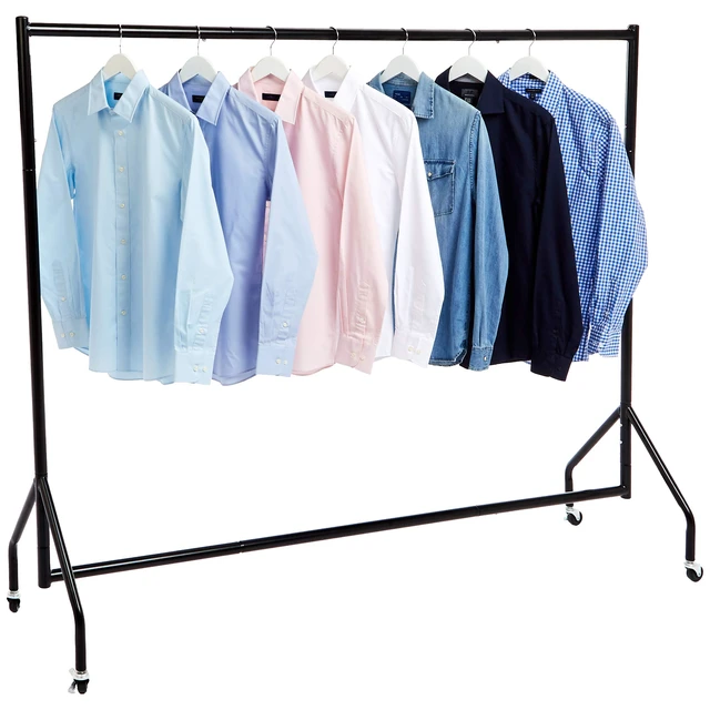 Alt view image 2 of 5 - Heavy Duty Portable Rolling Garment Rack, Hanging Clothes Organizer Rail for Display and Storage, Easy to Assemble, 72 x 60 inches, Black