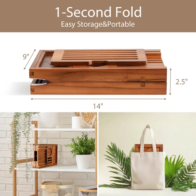 Alt view image 5 of 7 - Teak Bathtub Tray, Adjustable Wood Bath Organizer Caddy | Builtin wine holder, tablet & book stand. Waterresistant finish, fits most tubs for everyday bathroom application