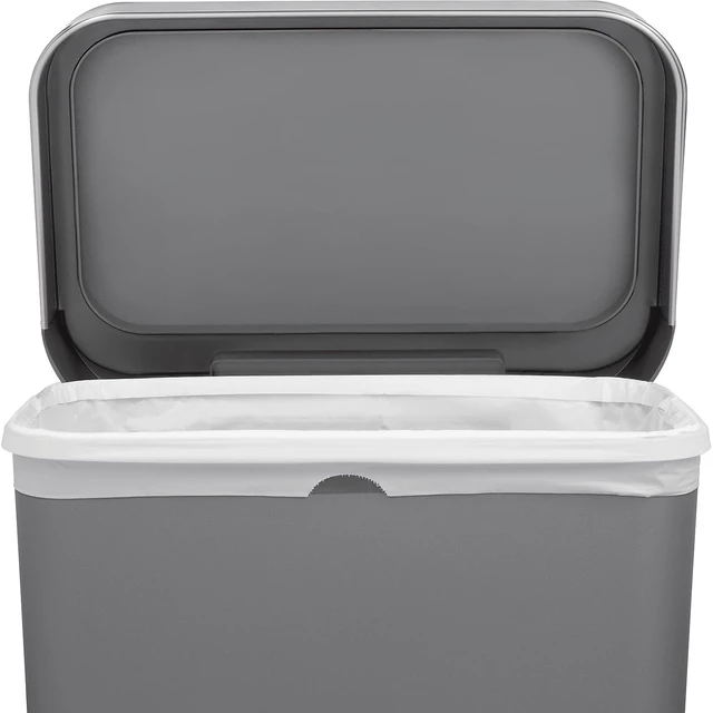 Alt view image 5 of 6 - 45 Liter / 12 Gallon Rectangular Kitchen Step Trash Can with Soft-Close Lid, Grey Plastic